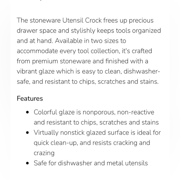 Le Creuset 2.3L Large Untensil Crock Cerise Red NWT - Picture 6 of 6